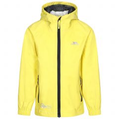 Qikpac Kids' Waterproof Packaway Jacket in Yellow, Front view on mannequin