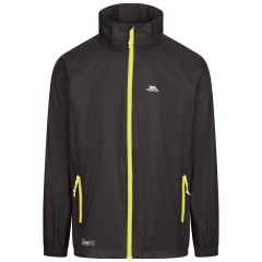 Qikpac X Adults' Waterproof Packaway Jacket in Black, Front view on mannequin