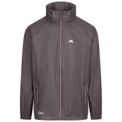 Qikpac X Adults' Waterproof Packaway Jacket in Grey, Front view on mannequin