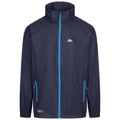 Qikpac X Adults' Waterproof Packaway Jacket in Blue, Front view on mannequin