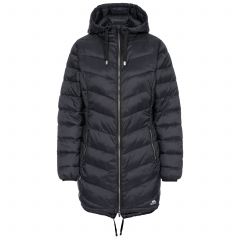 Rianna Women's Padded Casual Jacket in Black, Front view on mannequin