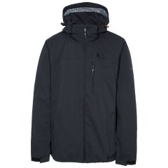 Trespass Mens Waterproof Jacket in Black Weir, Front view on mannequin