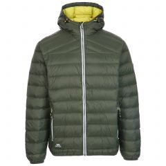 Trespass Men's Down Jacket Whitman II in IVY, Front view on mannequin