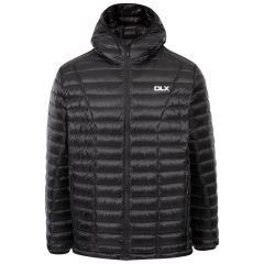 Trespass Mens DLX Down Jacket Zoltan in Black, Front view on mannequin