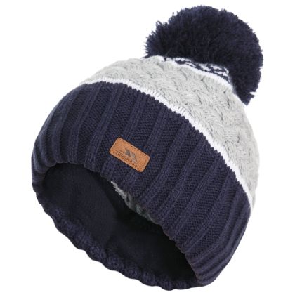 Trespass Kids' Knitted Bobble Hat Axel in Navy