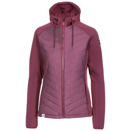 Trespass Womens Active Jacket Padded Body Zip Pockets Grace Fig, Front view on mannequin