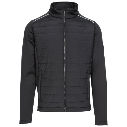 Trespass Mens Zip Top Padded Long Sleeve 2 Zip Pockets Reid Black, Front view on mannequin