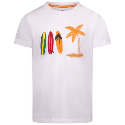 Boys Round Neck T-Shirt Alltown In White
