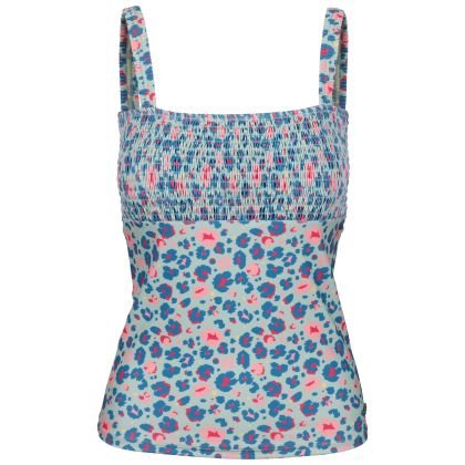 Trespass Womens Swim Top Annabel in Light Sage/Leopard Print