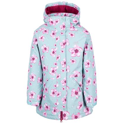 Girls Waterproof Jacket TP50 Arlene in Light Blue, Front view on mannequin