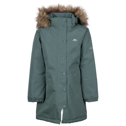 Women's Waterproof Jacket TP50 Astound in Spruce green, Front view on mannequin