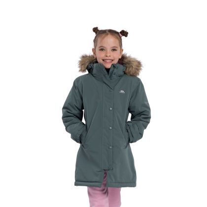 Women's Waterproof Jacket TP50 Astound in Spruce green, Front view on mannequin