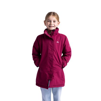 Kids's Waterproof Jacket TP50 Astound in BERRY, Front view on mannequin