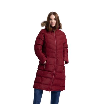 Trespass Women's Casual Jacket Audrey in Dark cherry, Front view on mannequin