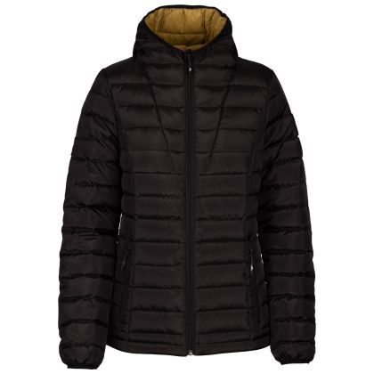 Trespass Womens Down Coat Bartush in Black, Front view on mannequin