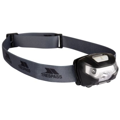 Trespass Rechargeable Head Torch Bazan in BLACK, Front view