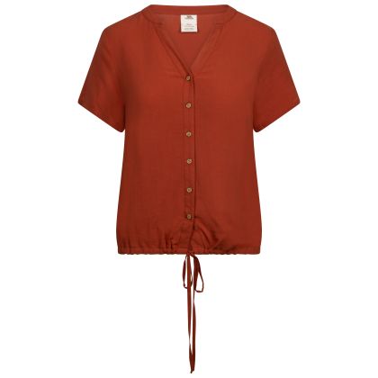Womens Casual Top Beatrice in Burnt Sienna, Front view on mannequin