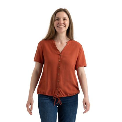 Womens Casual Top Beatrice in Burnt Sienna, Front view on mannequin