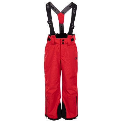 Kids Ski Trousers Benito in Red, Front view on model