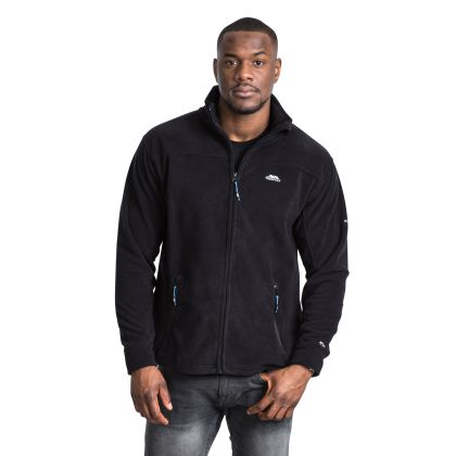Trespass Mens Sueded Fleece Jacket in Black Bernal