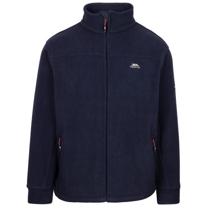 Trespass Mens Sueded Fleece Jacket in Navy Bernal, Front view on mannequin
