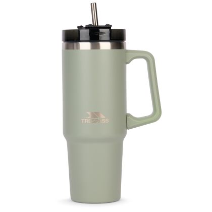 Trespass 30Oz Stainless Steel Mug Bigup in Sage, Front view