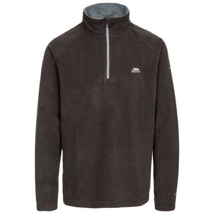 Trespass Mens 1/2 Zip Microfleece in Black Blackford