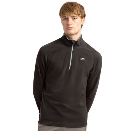 Trespass Mens 1/2 Zip Microfleece in Black Blackford