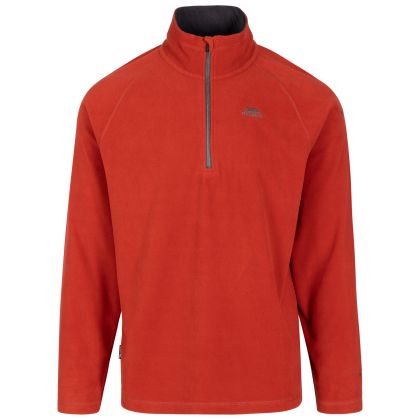 Trespass Men's 1/2 Zip Microfleece in Salsa Blackford, Front view on mannequin