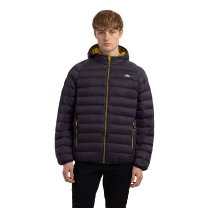 Bosten Men's Padded Casual Jacket in Grey, Front view on mannequin