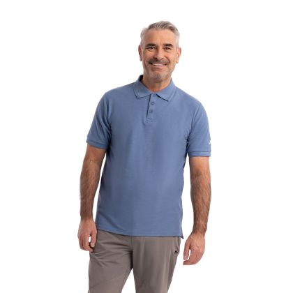 Mens Casual Polo Shirt Brave in DENIM BLUE, Front view on mannequin