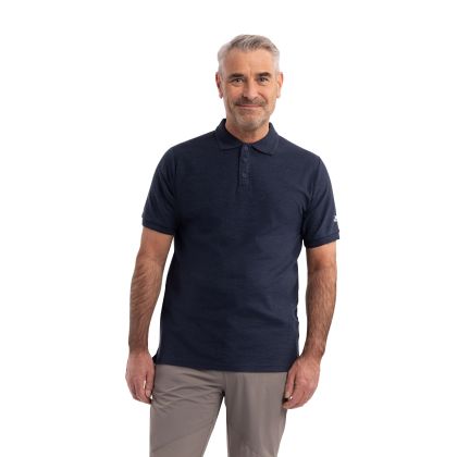 Mens Casual Polo Shirt Brave in NAVY, Front view on mannequin