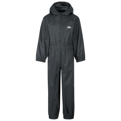Trespass Kids Unisex Rain Suit Button in Dark Grey