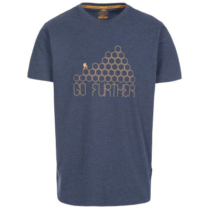 Buzzinley Men's Printed T-Shirt in Navy, Front view on mannequin