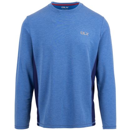 Trespass Mens DLX Antibacterial Top Charlie in Blue Marl, Front view on mannequin