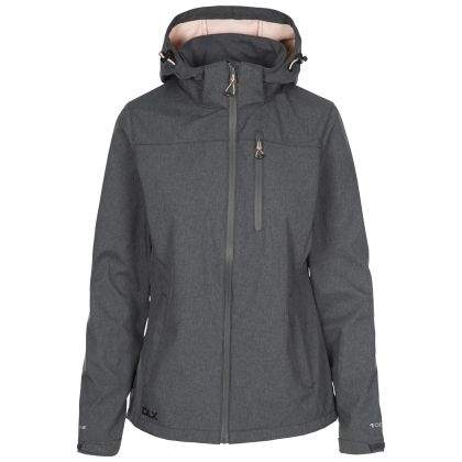 DLX Womens Softshell Jacket Claren II - DAB, Front view on mannequin