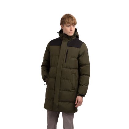 Trespass Mens Casual Jacket Clipster in Dark Vine, Front view on mannequin