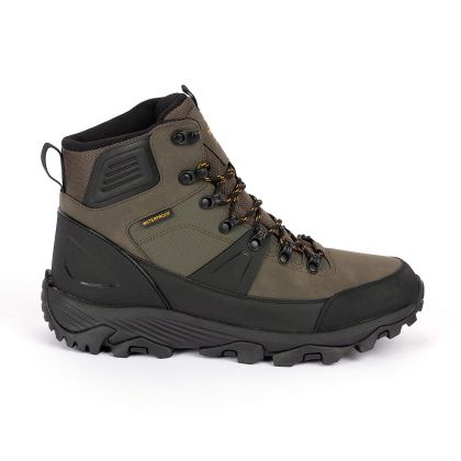 Trespass Mens Waterproof Walking Boots Conrad in Olive, Back view of footwear
