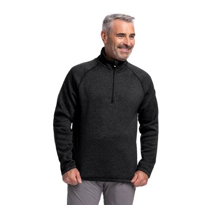 Mens Fleece Corsham in Black Marl, Front view on mannequin