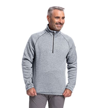 Mens Fleece Corsham in Grey Marl, Front view on mannequin