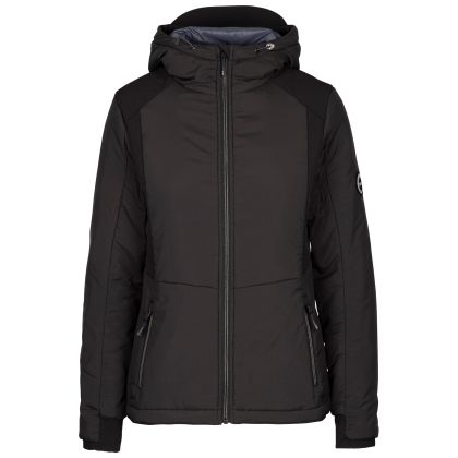Womens DLX Waterproof  Jacket Courtney in Black, Front view on mannequin