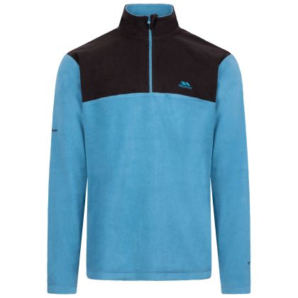 Trespass Mens Microfleece At100 Curtiston in Bondi Blue, Front view on mannequin