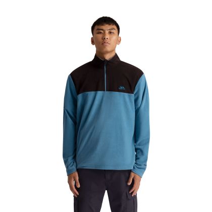 Trespass Mens Microfleece At100 Curtiston in Bondi Blue, Front view on mannequin