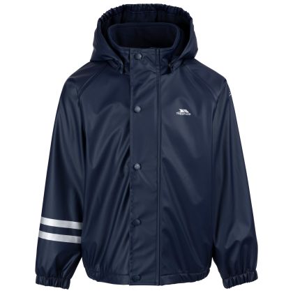 Trespass Babies' Waterproof Jacket TP50 Daire in NAVY, Front view on mannequin