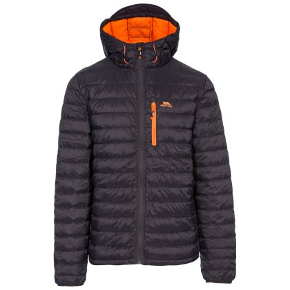 Digby Men's Down Packaway Jacket in Grey, Front view on mannequin