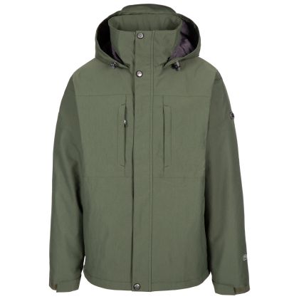 Men's Waterproof Jacket TP75 Discott in IVY, Front view on mannequin