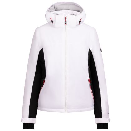 Trespass Womens Ski Jacket Doris in White, Front view on mannequin