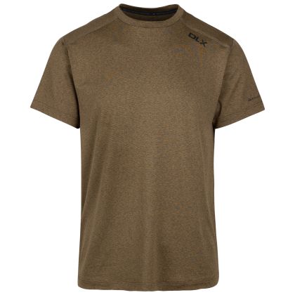 Mens DLX Antibacterial Top Doyle in Dark Olive Marl, Front view on mannequin