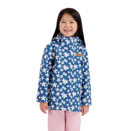 Girls Waterproof Jacket TP50 Drippy in Bluetone, Front view on mannequin