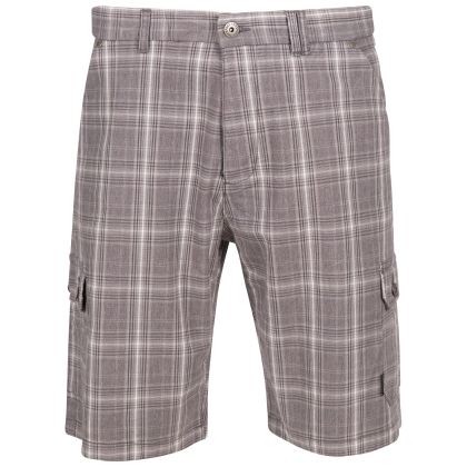 TRESPASS MALE SHORTS EARWIG - STORM GREY CHECK 4XL, Front view on mannequin